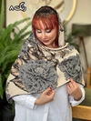 روسری نخی دور دست دوز گل