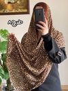 شال نخی وارداتی پلنگی دوخت دندون موشی