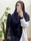 شال نخی پلیسه ریز مشکی