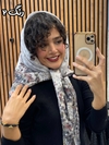 روسری نخی چاپی دور دوخت