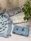  مینی اسکارف چاپی آبی لی