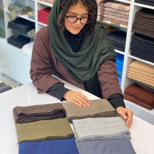 شال نخی برشکا وارداتی چهار طرف ریش