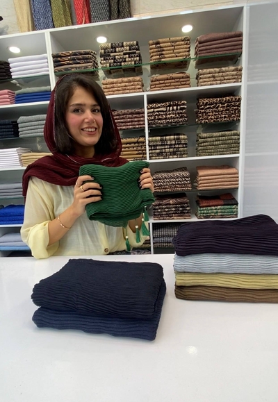 شال نخی برشکا دور زری 