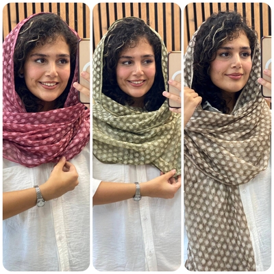 شال حریر وارداتی اشک دور گان 