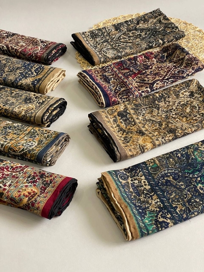 روسری نخی حاشیه ترمه 