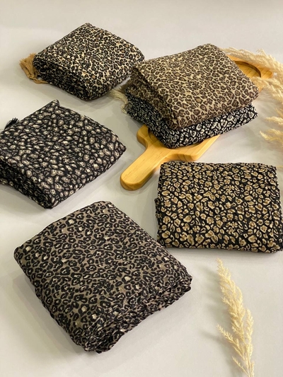 شال نخی پلیسه پلنگی