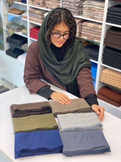 شال نخی برشکا وارداتی چهار طرف ریش