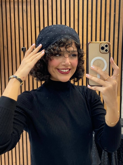 مینی سه گوش مخمل دور دانتل 