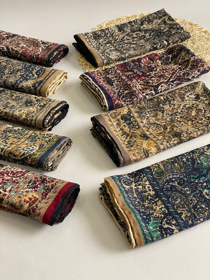 روسری نخی حاشیه ترمه 