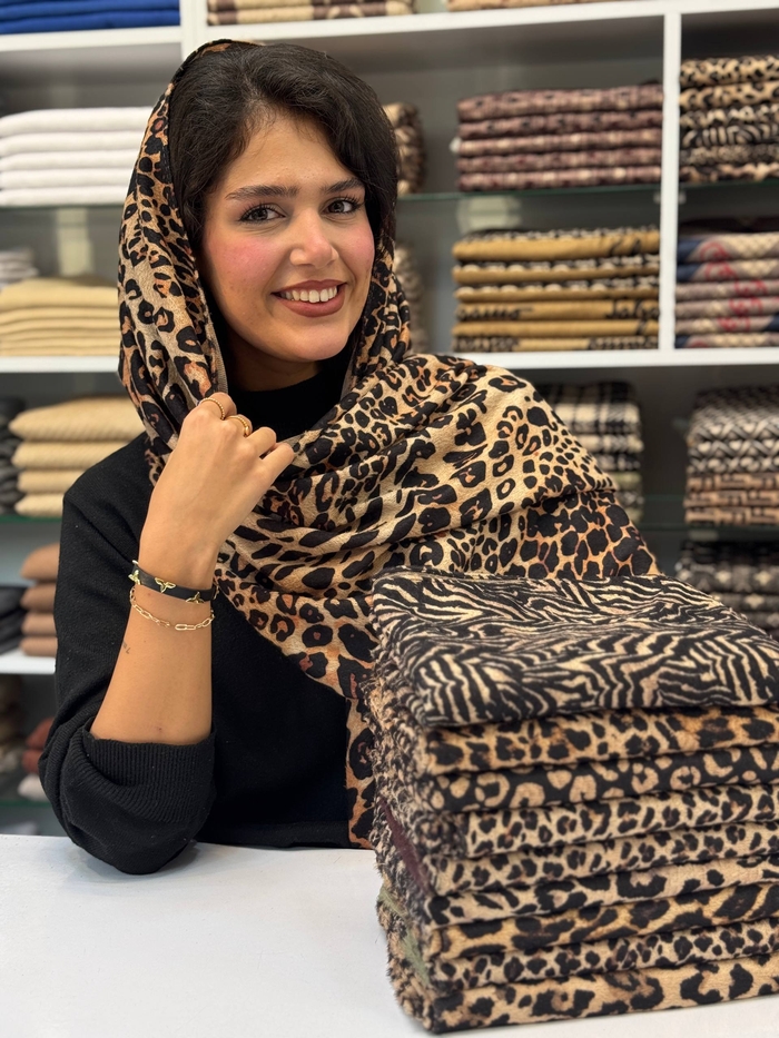 شال مخمل موهر پلنگی