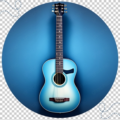 دانلود png آیکون وکتور گیتار آبی زیبا با اندازه بزرگ