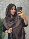 شال ژاکارد قهوه‌ای وارداتی کد۲۶۶
