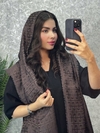 شال ژاکارد قهوه‌ای وارداتی کد۲۶۶