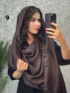شال ژاکارد قهوه‌ای وارداتی کد۲۶۶