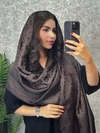 شال ژاکارد قهوه‌ای وارداتی کد۲۶۶