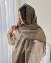 شال حریرنخ سنگشور دور دانتل گل وارداتی کد۱۴۲