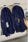 شال موهر حوله‌ای ریش فتیله‌ای سرمه‌ای وارداتی کد312