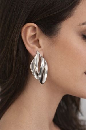 گوشواره میخی پک نقره‌ای کد1057