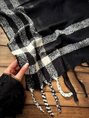 بیگ اسکارف حوله ای پارت مشکی وارداتی کد290
