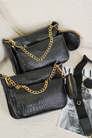 کیف چرم ورنی 3 تیکه کد1053