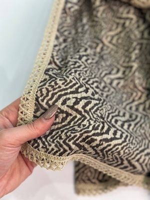 شال پلیسه برشکا ببری قلاب بافی کد۲۸۴