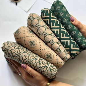 شال مخمل ‌سبز پاییزه کد۲۵۲