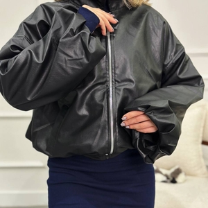 بامبر چرم آستین پف کد 1001