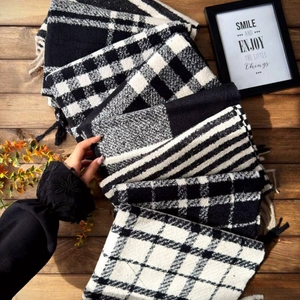 بیگ اسکارف حوله ای پارت مشکی وارداتی کد290