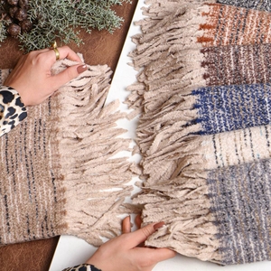 شال موهر خطی ریش فتیله‌ای وارداتی کد۲۸۷