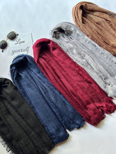 شال حصیری چهارخونه دورریش کد۲۶۲