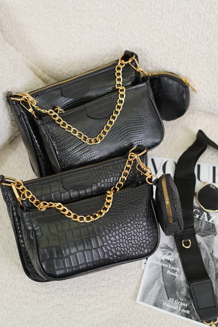 کیف چرم ورنی 3 تیکه کد1053