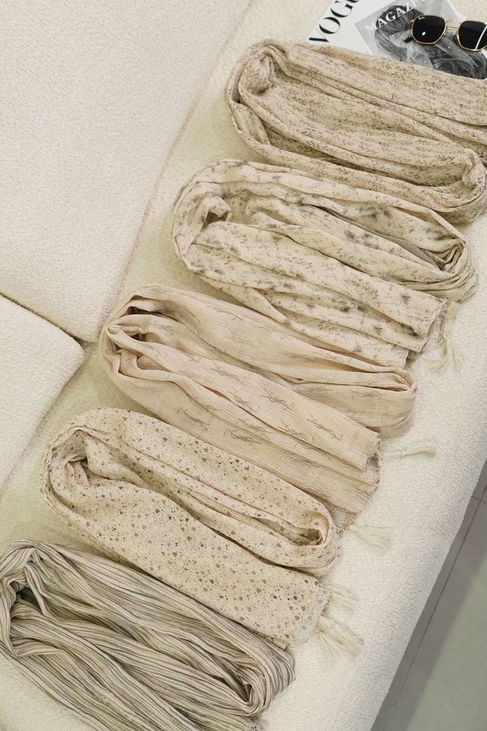 شال برشکا بهاره پارت سبزکرم کد327